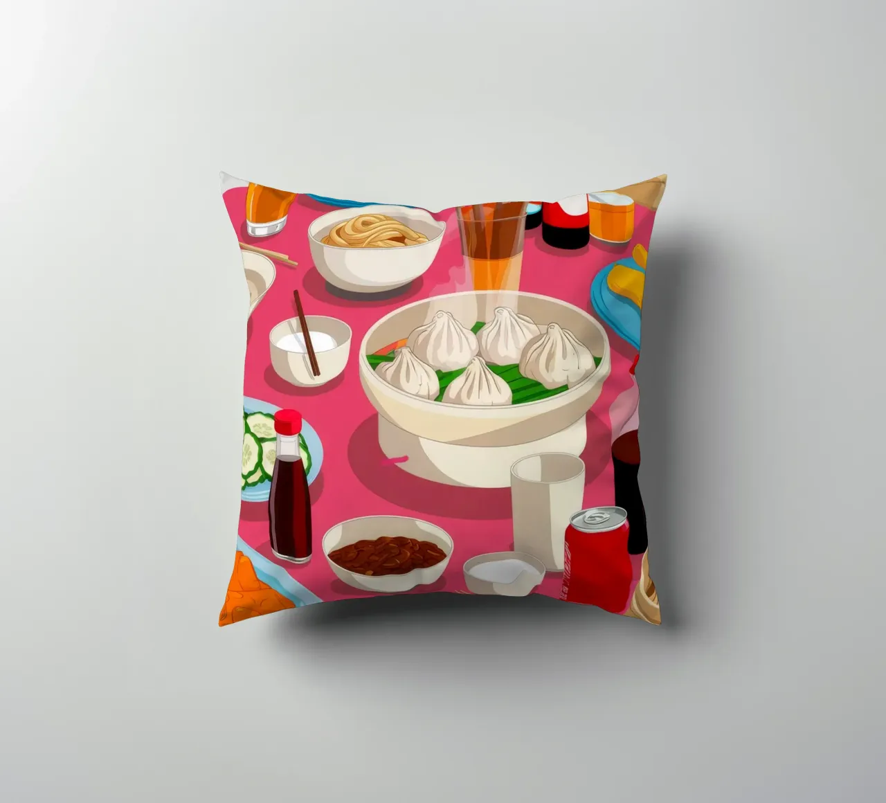 Cena con pentola calda cuscino da Muse Artworks