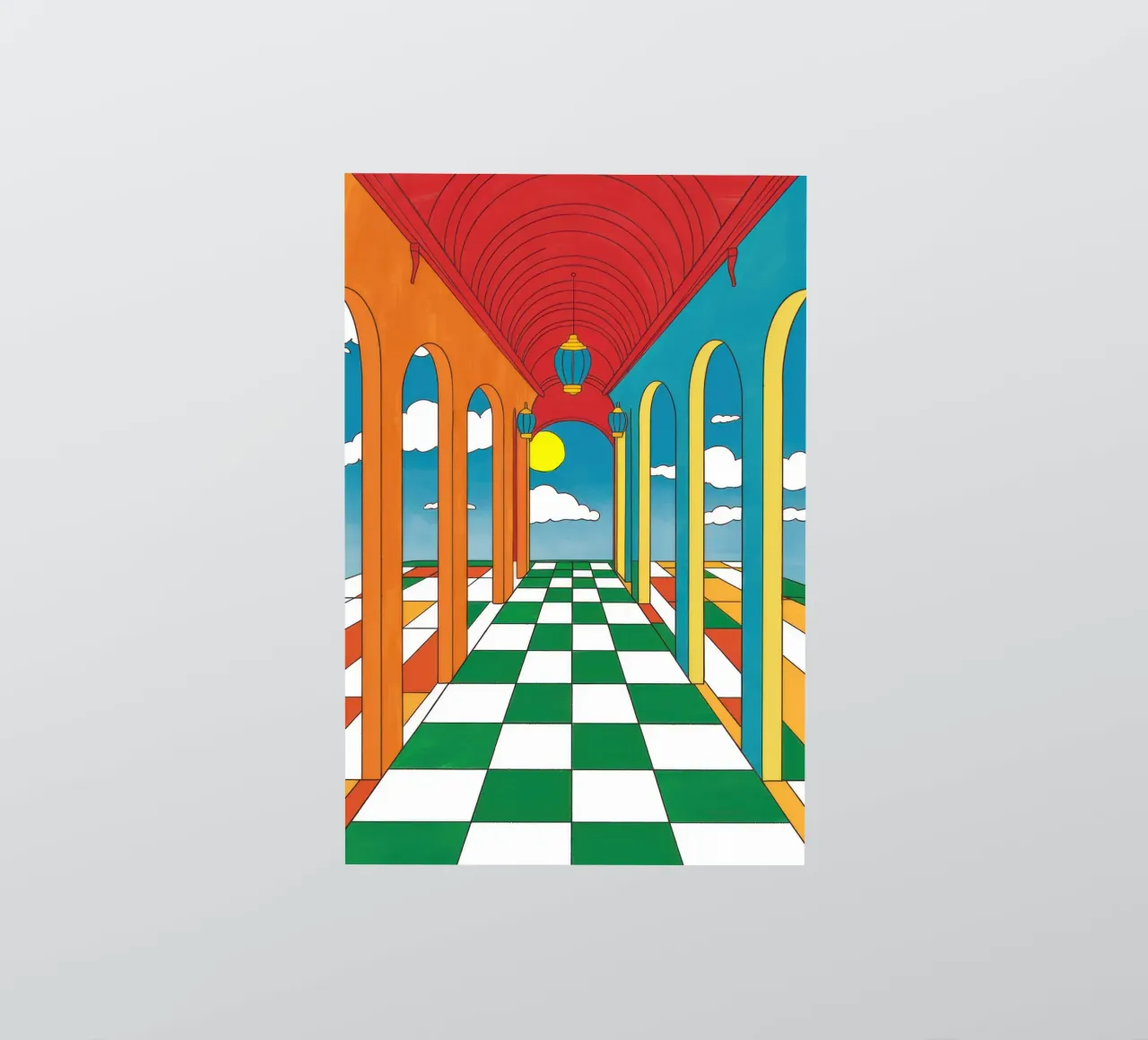 Orange Archway Checkers sticker by Pale Aura
