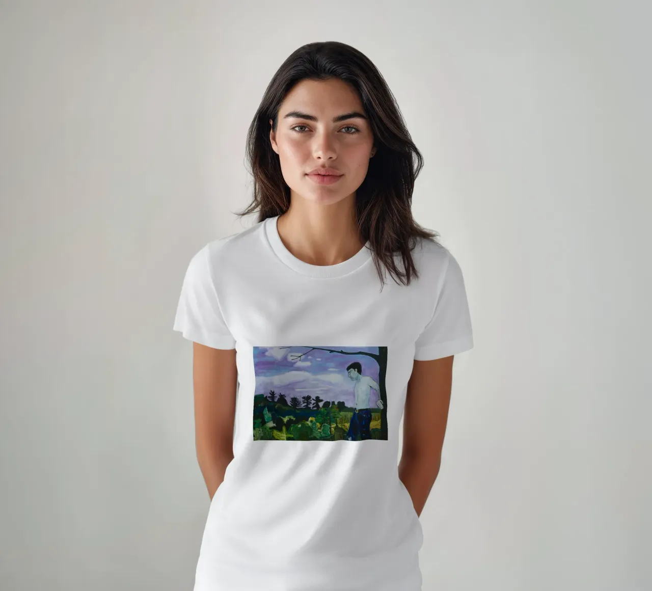 Peter Doig - schilderij aan de rand van de stad t-shirt van Milfordwings