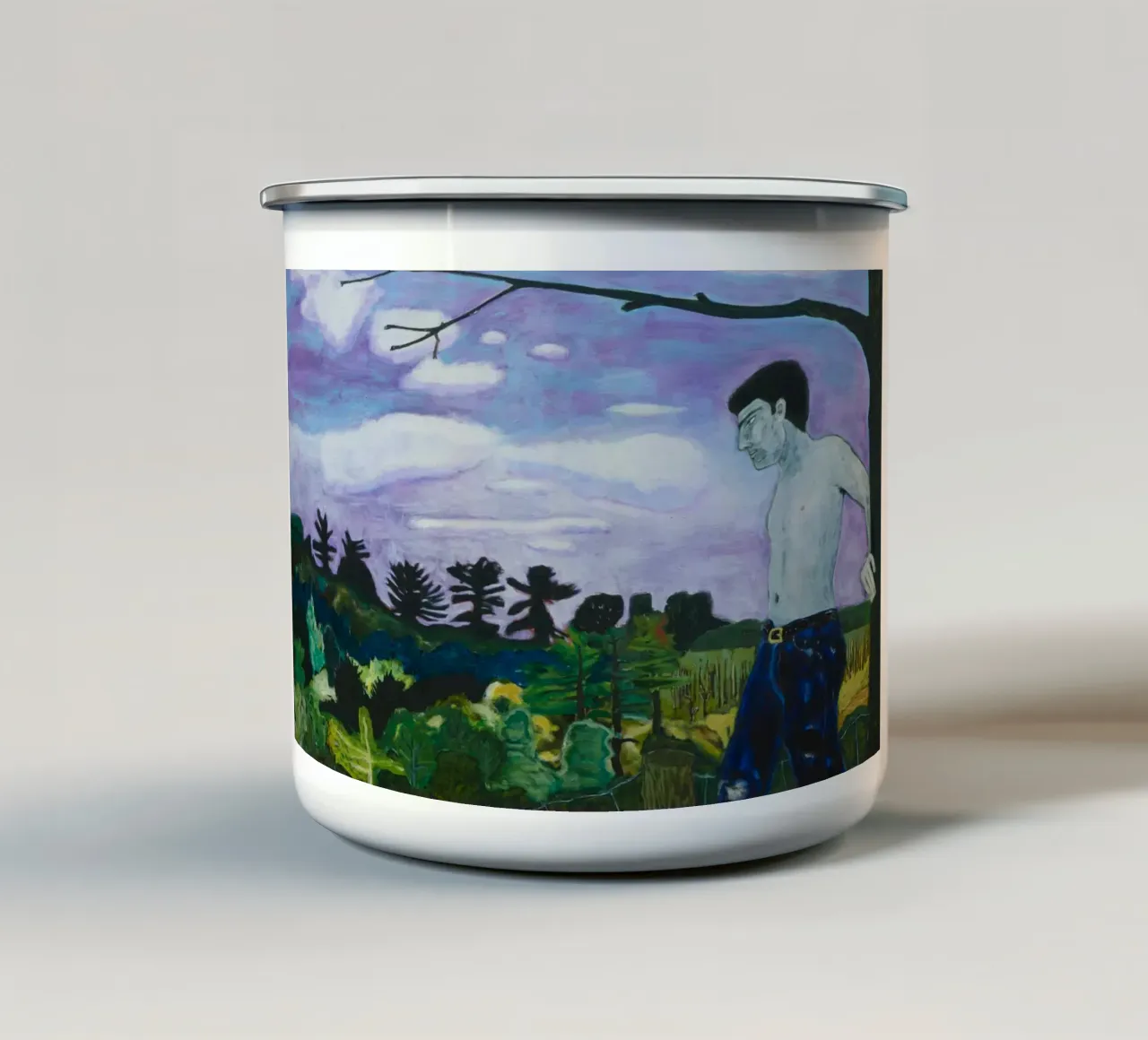 Peter Doig - Il quadro ai margini della città tazza in smalto da Milfordwings