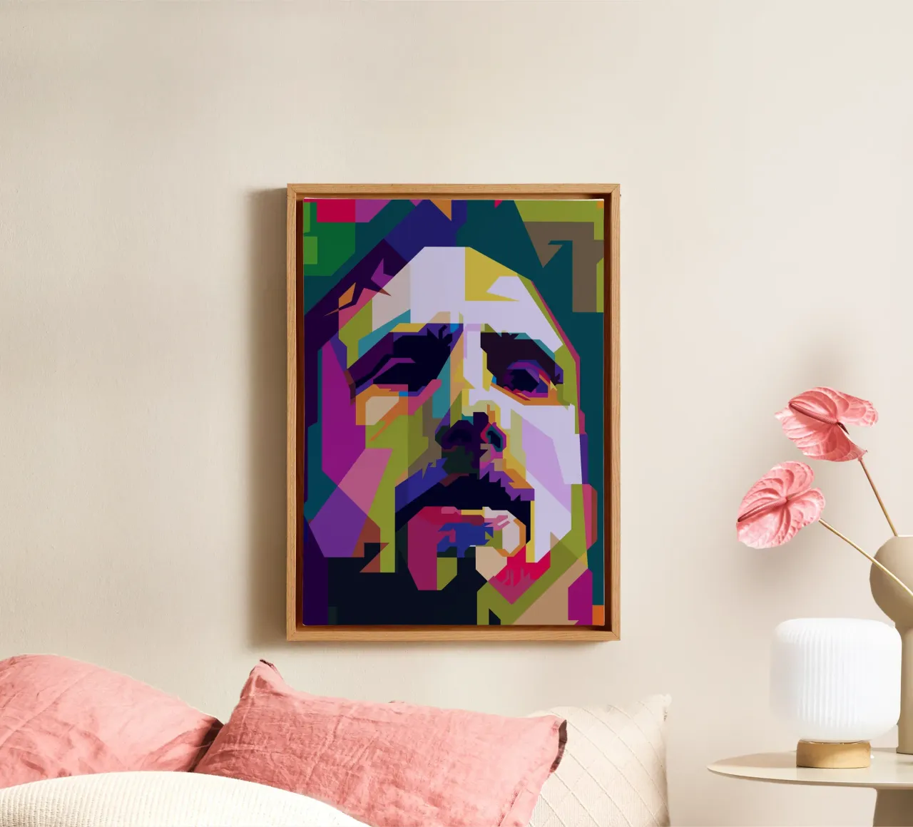 Zack De La Rocha Cantante rock Pop Art WPAP tela con Cornice a cassetta da Artkreator