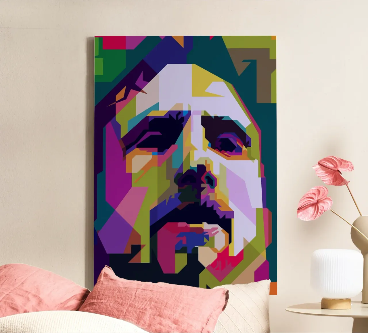 Zack De La Rocha Cantante rock Pop Art WPAP tela con Cornice a cassetta da Artkreator