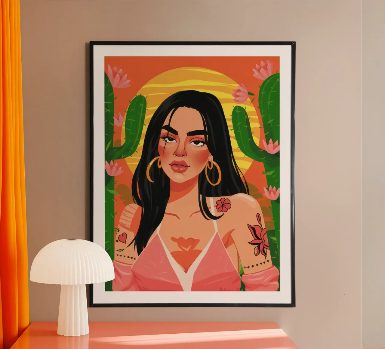 Cactus Tattoo Queen poster da Sentinel Glow