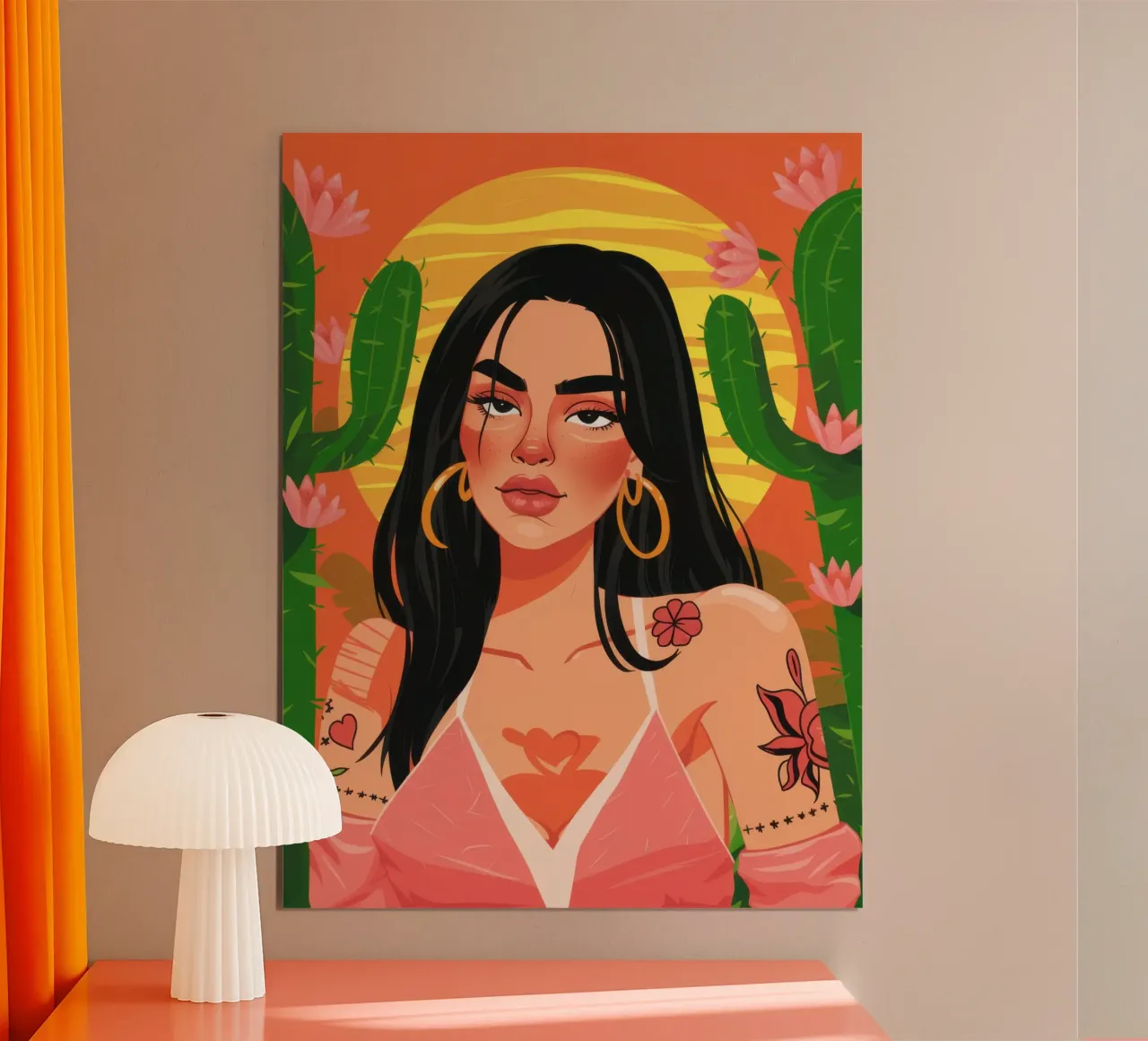 Cactus Tattoo Queen poster da Sentinel Glow