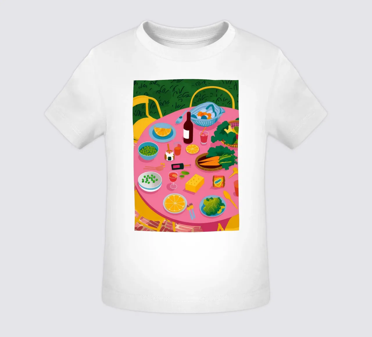 Tavolo rosa Pranzo in giardino maglietta neonato da Muse Artworks