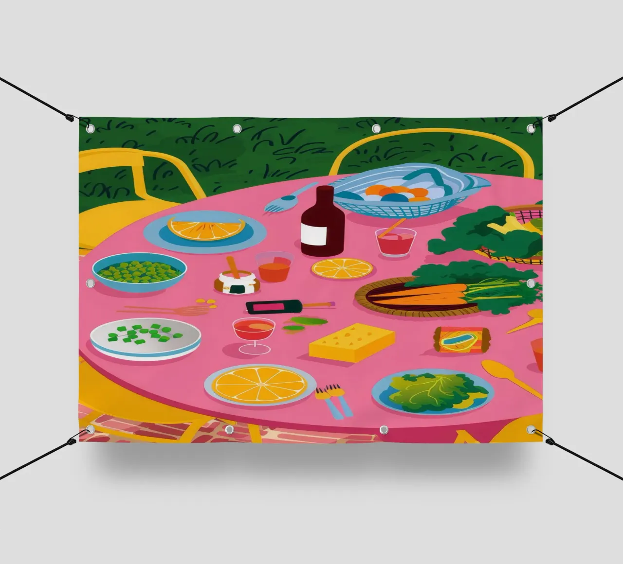 Tavolo rosa Pranzo in giardino telo in pvc da Muse Artworks