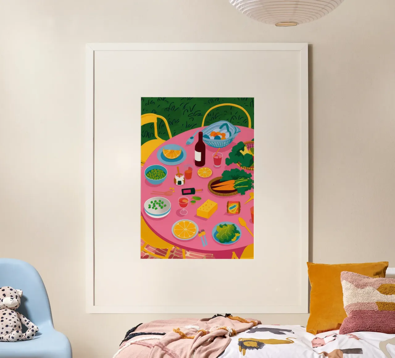 Tavolo rosa Pranzo in giardino poster da Muse Artworks