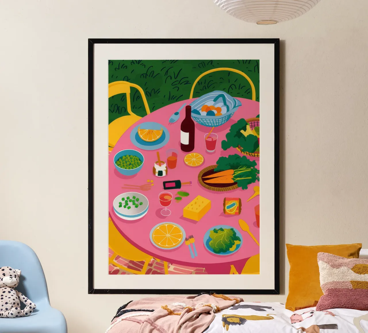 Tavolo rosa Pranzo in giardino poster da Muse Artworks