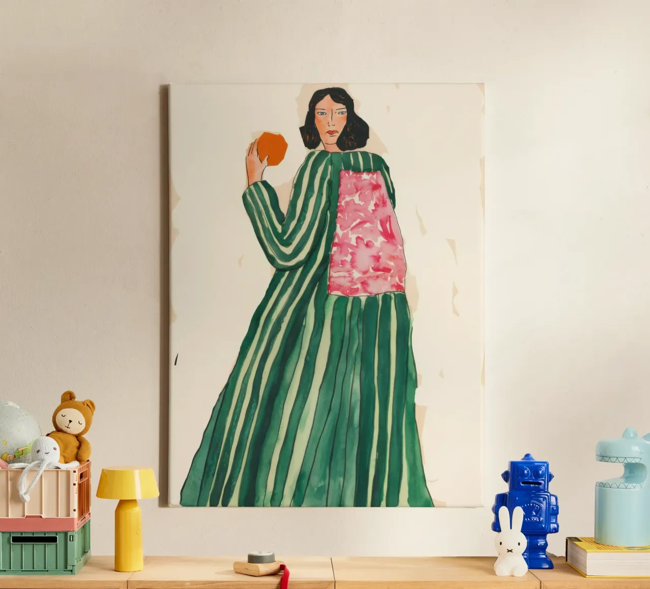 Oranje Oogstjurk canvas met Baklijst van Sentinel Glow