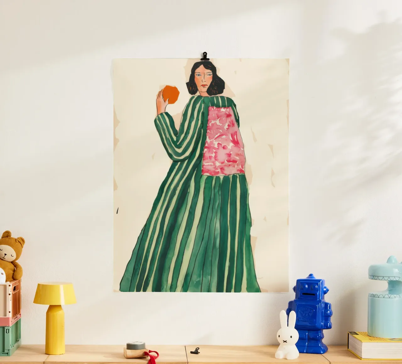 Abito arancione da raccolto poster con telaio in alluminio da Sentinel Glow