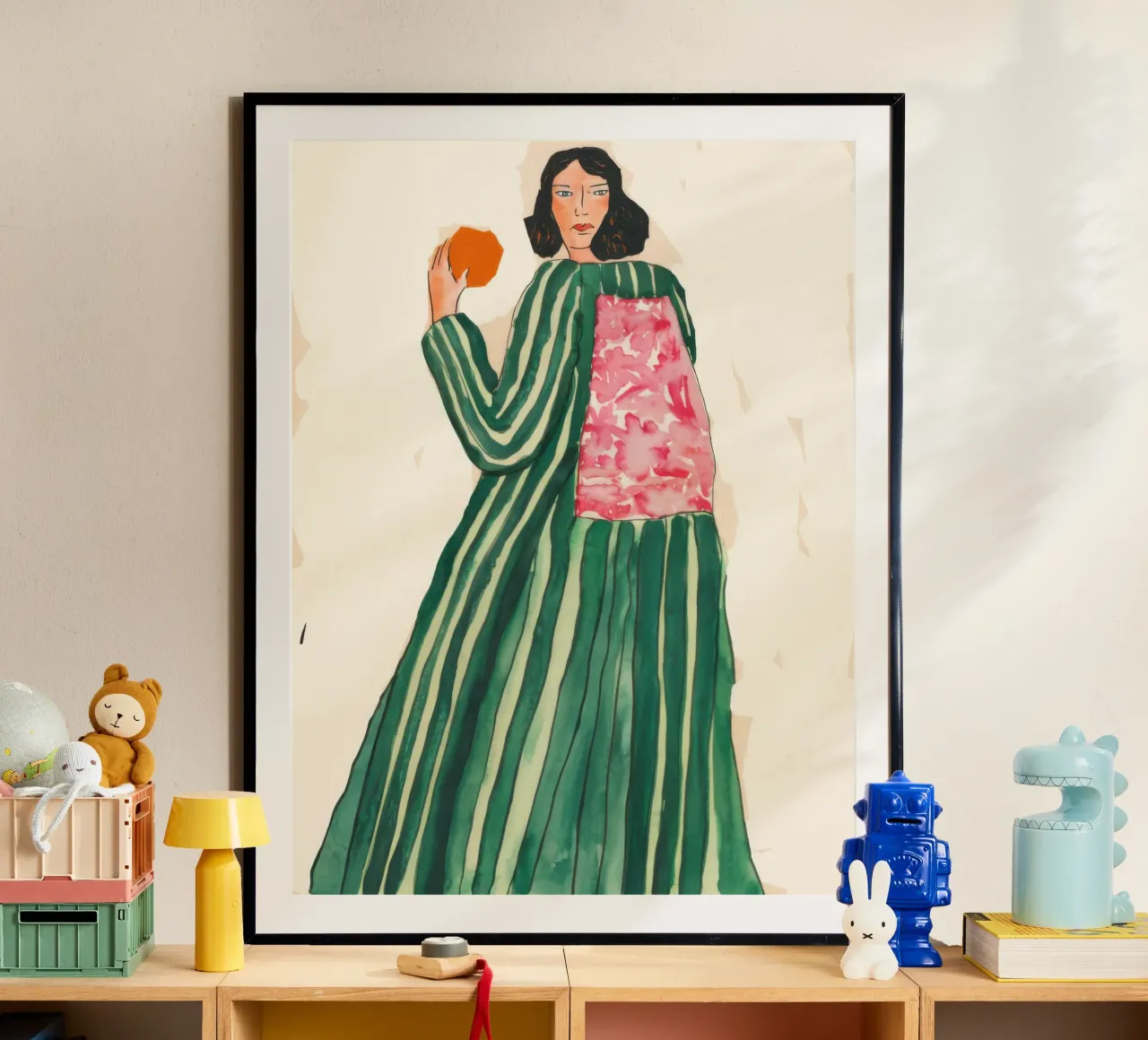 Abito arancione da raccolto poster con telaio in alluminio da Sentinel Glow