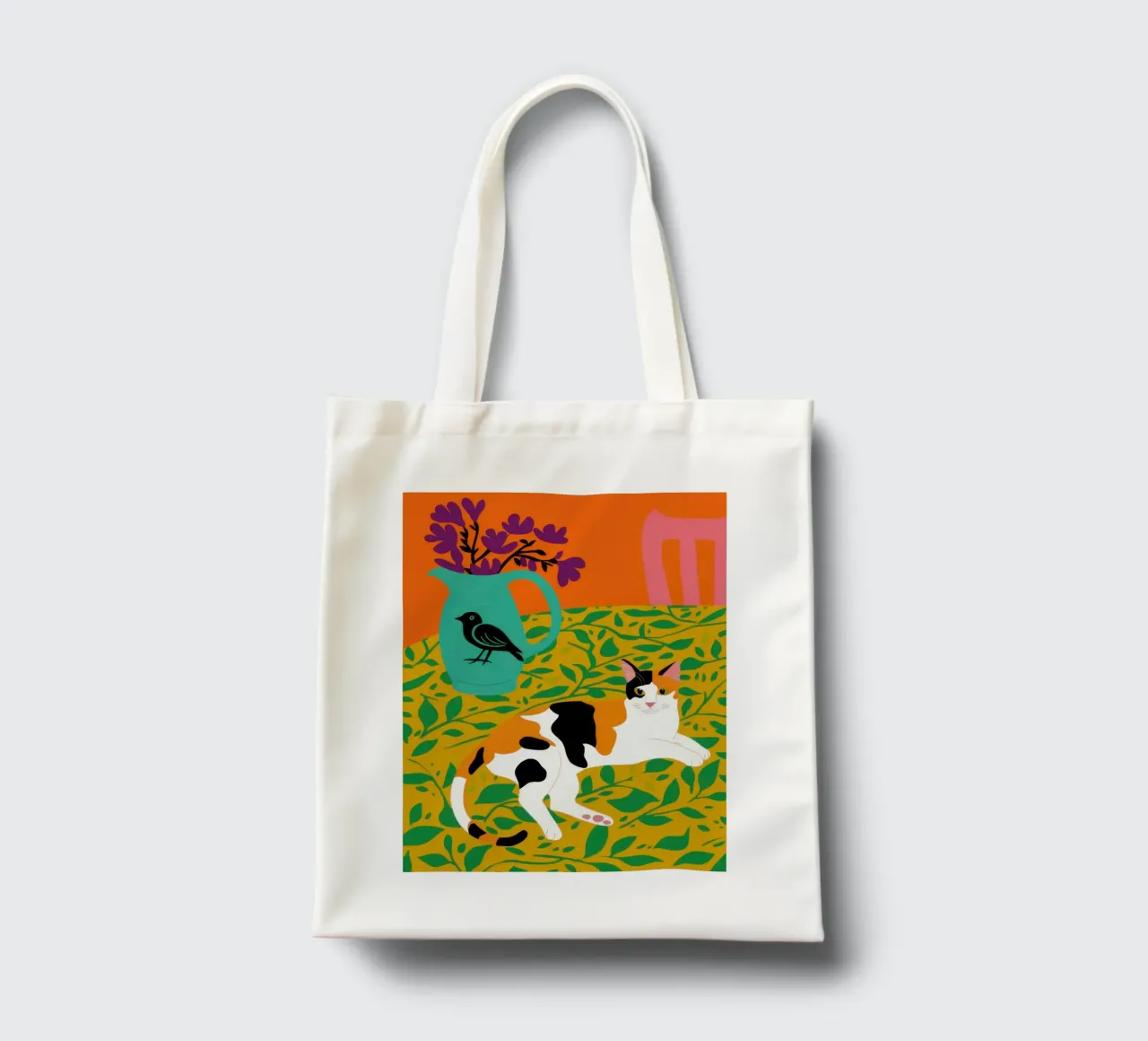 Calico Cat Bird borsa in juta da Marigold Tiga