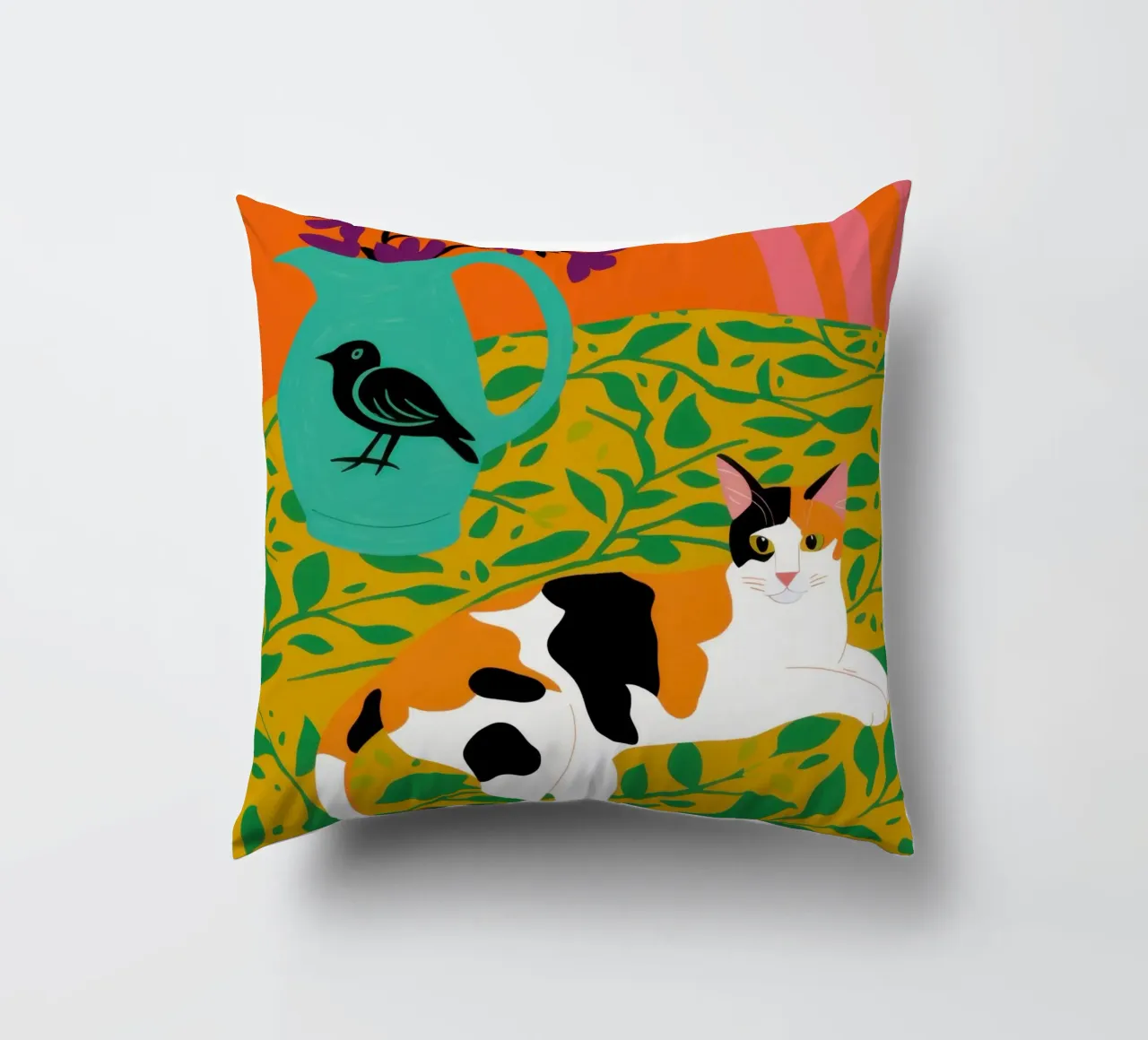 Calico Cat Bird cuscino da Marigold Tiga
