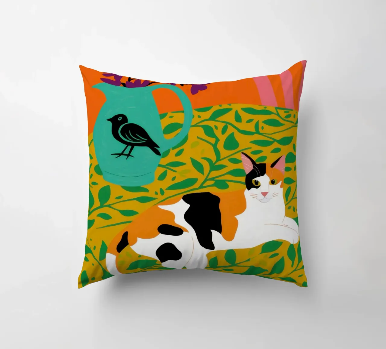 Calico Cat Bird cuscino da Marigold Tiga