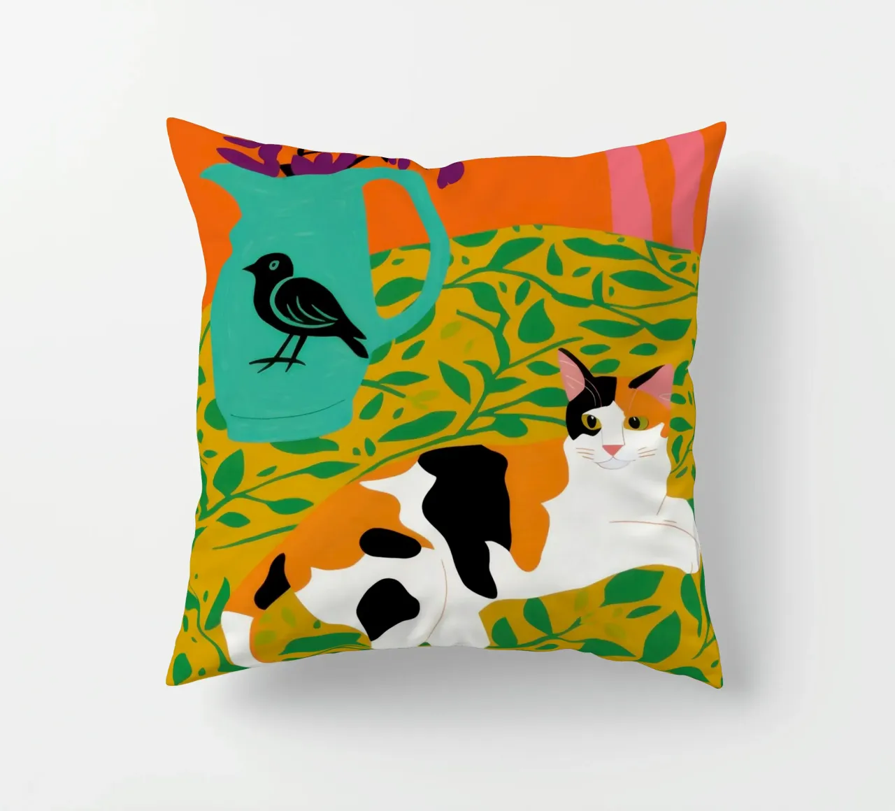 Calico Cat Bird cuscino da Marigold Tiga