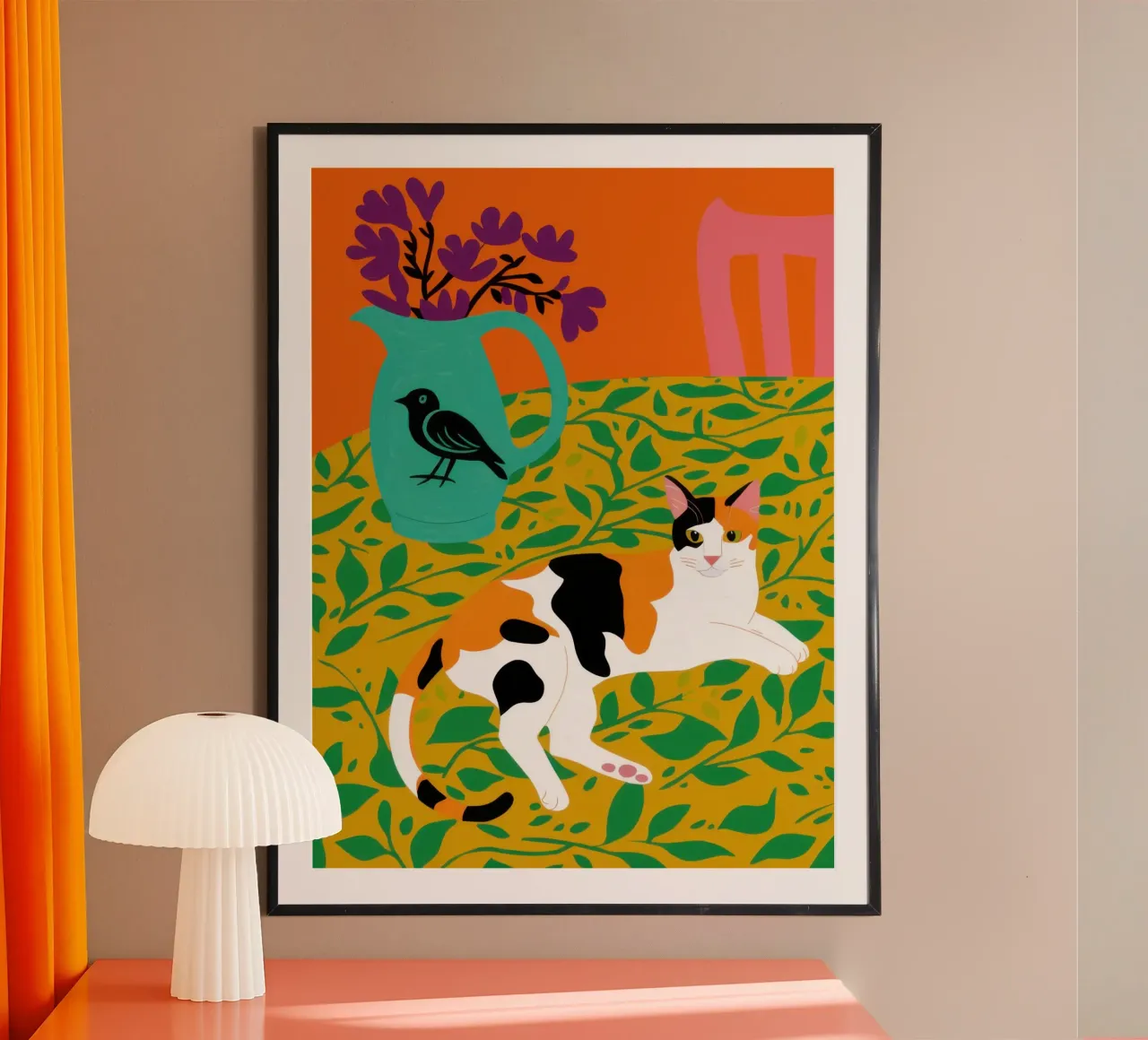 Calico Cat Bird carta hahnemühle da Marigold Tiga