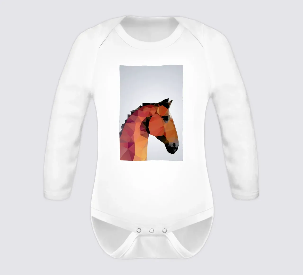Horse long-sleeve baby romper by Three Of The Possessed
