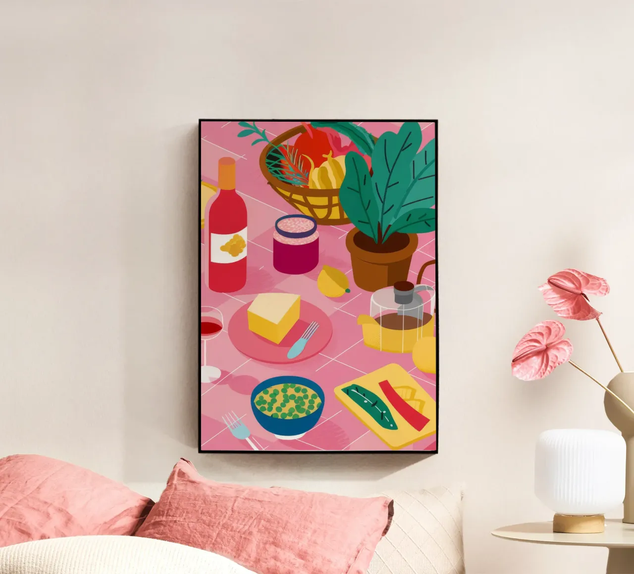 Formaggio e vino Stillness plexiglass da Muse Artworks