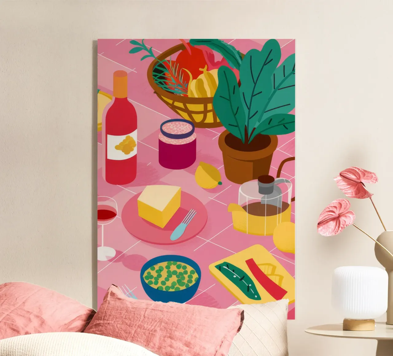 Formaggio e vino Stillness plexiglass da Muse Artworks