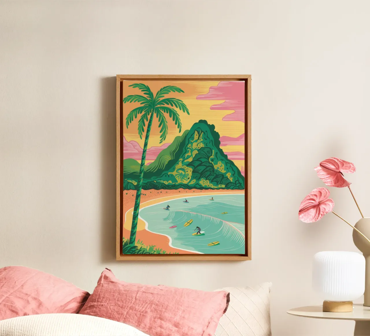 Tropisch strand canvas met Baklijst van Sentinel Glow