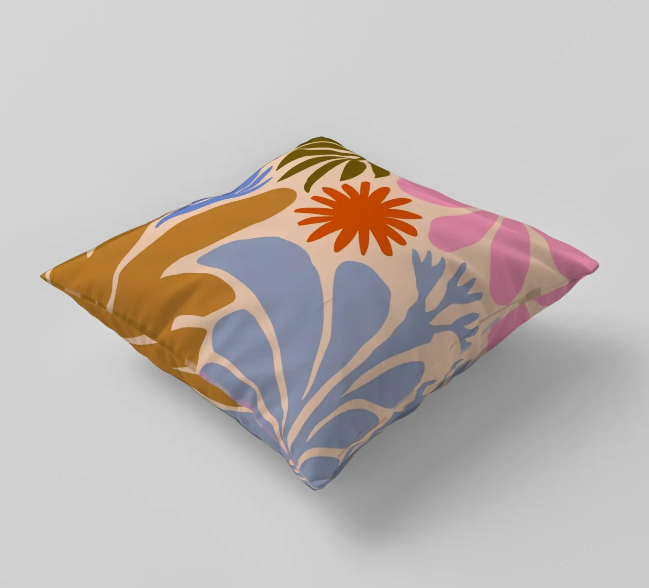 Abstract Floral Nature Print decorative cushion by Patrick J Curtis