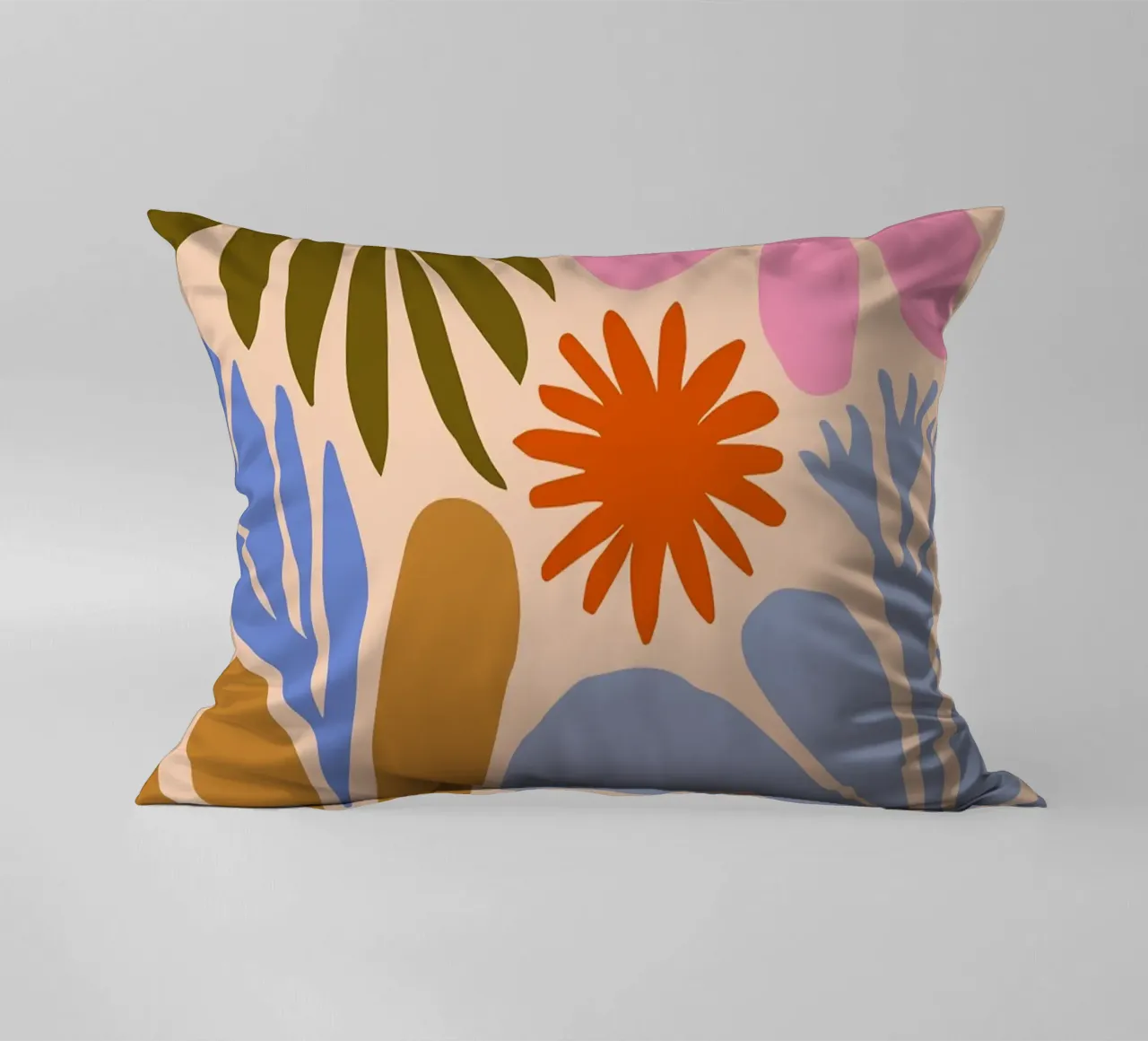 Abstract Floral Nature Print decorative cushion by Patrick J Curtis