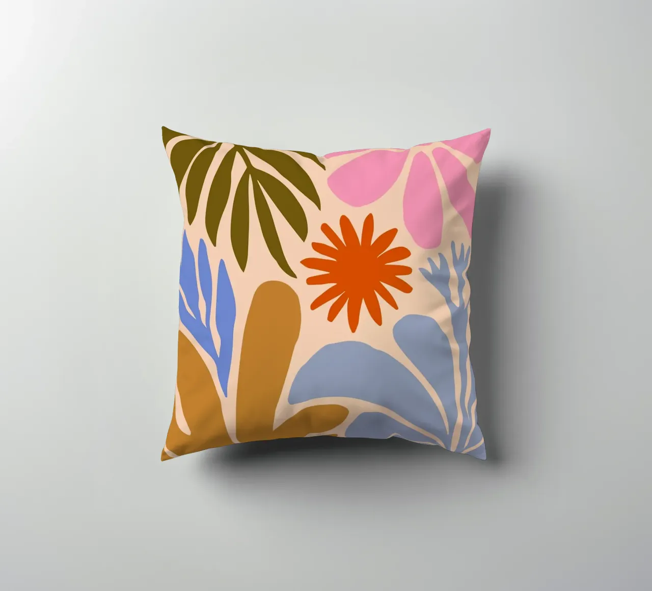 Abstract Floral Nature Print decorative cushion by Patrick J Curtis
