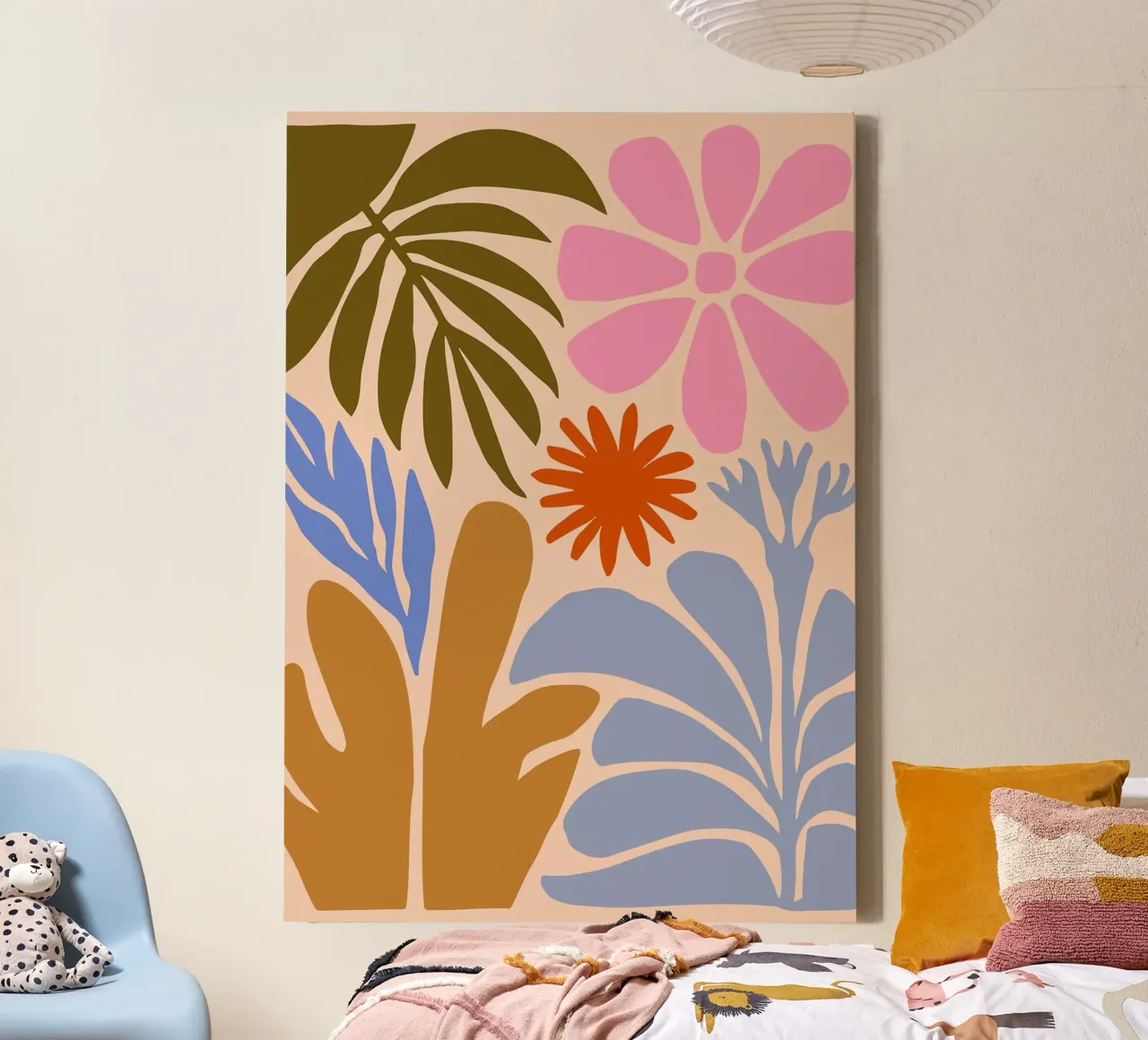 Abstracte Bloemen Natuur Print canvas met Baklijst van Patrick J Curtis