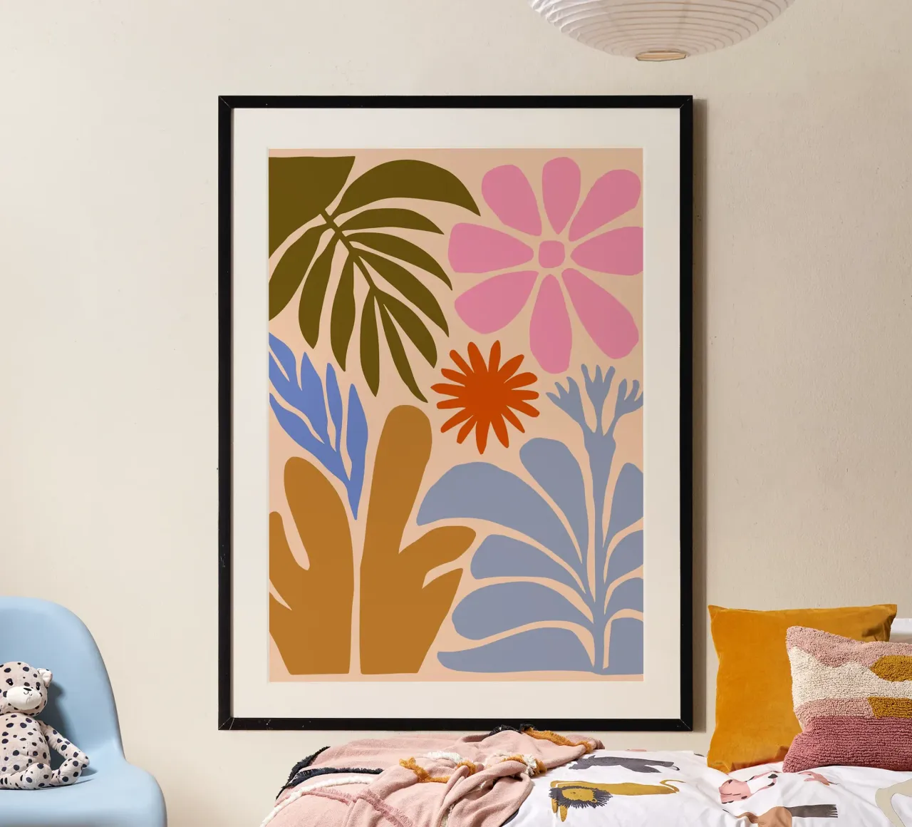 Stampa astratta floreale della natura poster con telaio in legno da Patrick J Curtis