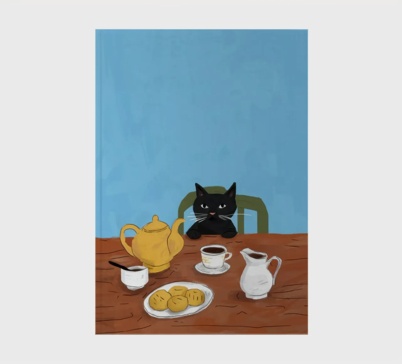 Black Cat Teatime notebook by Marigold Tiga