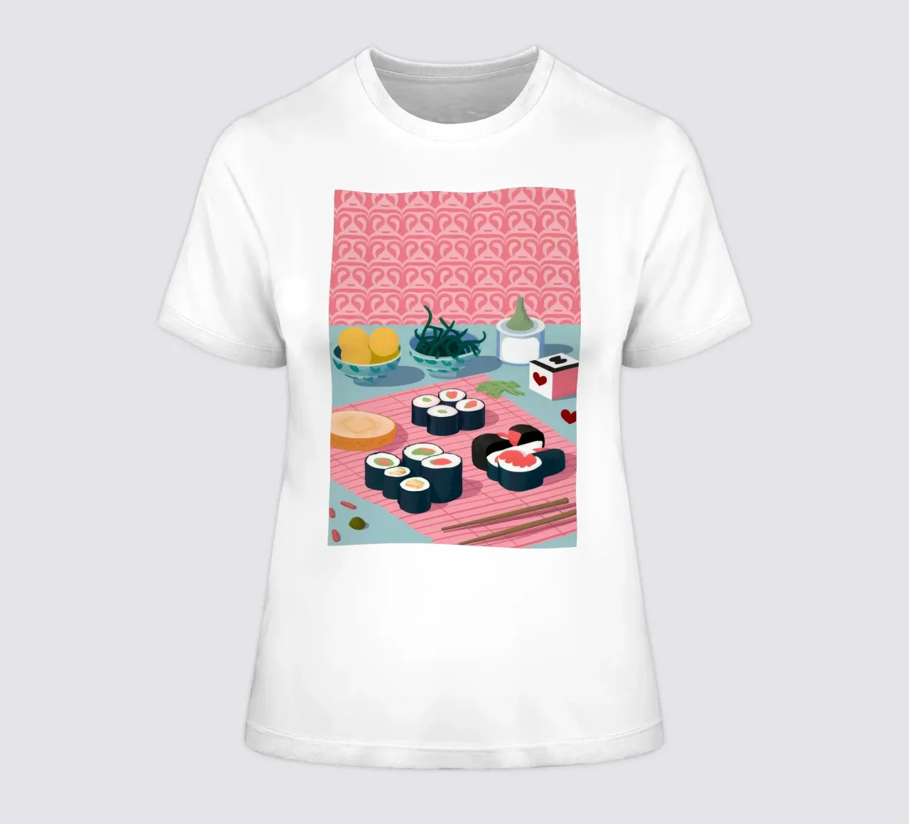 Sushi Platter Perfection women's fitted t-shirt by Muse Artworks
