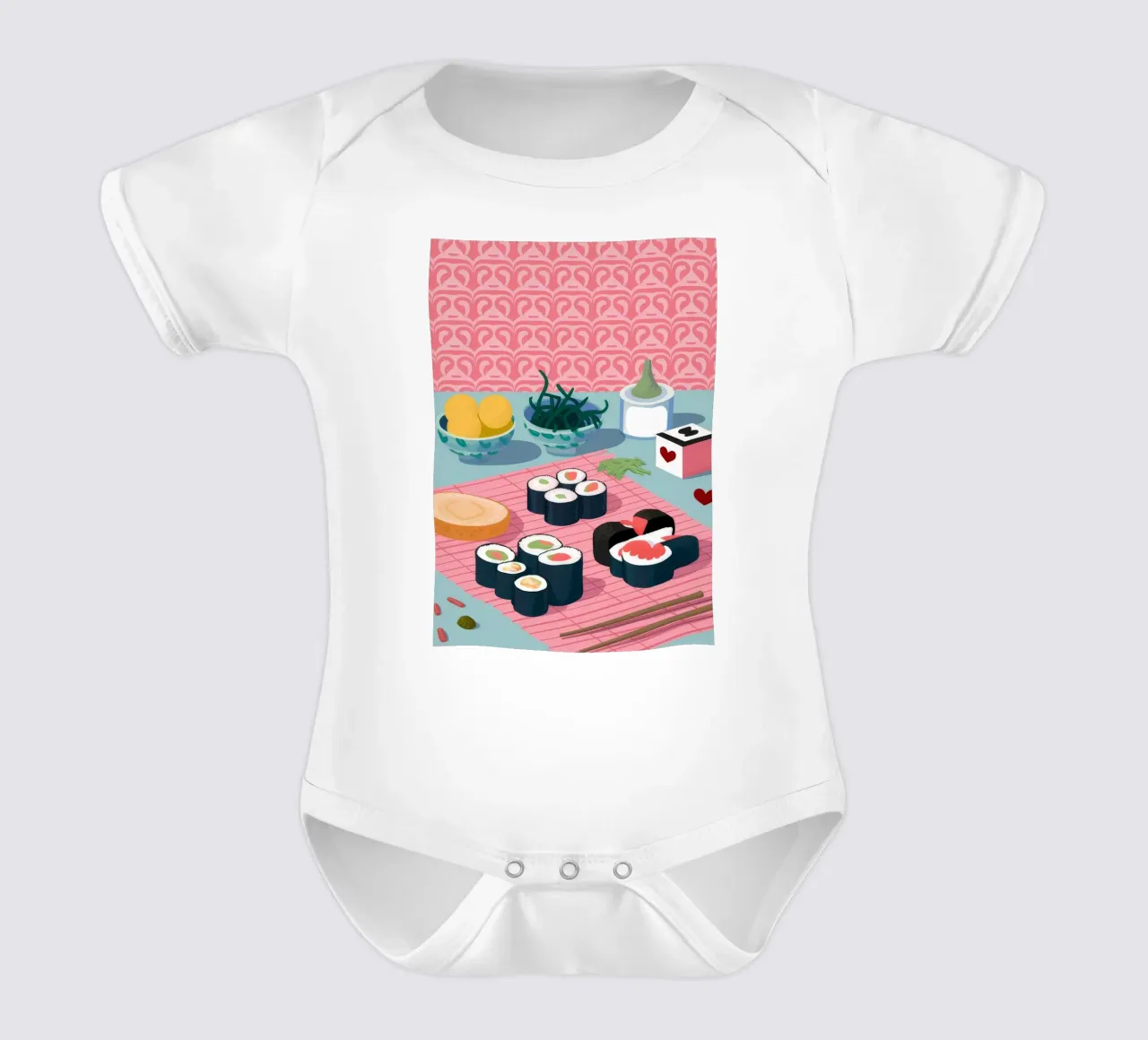 Sushi-Teller Perfektion Kurzarm Babybody von Muse Artworks