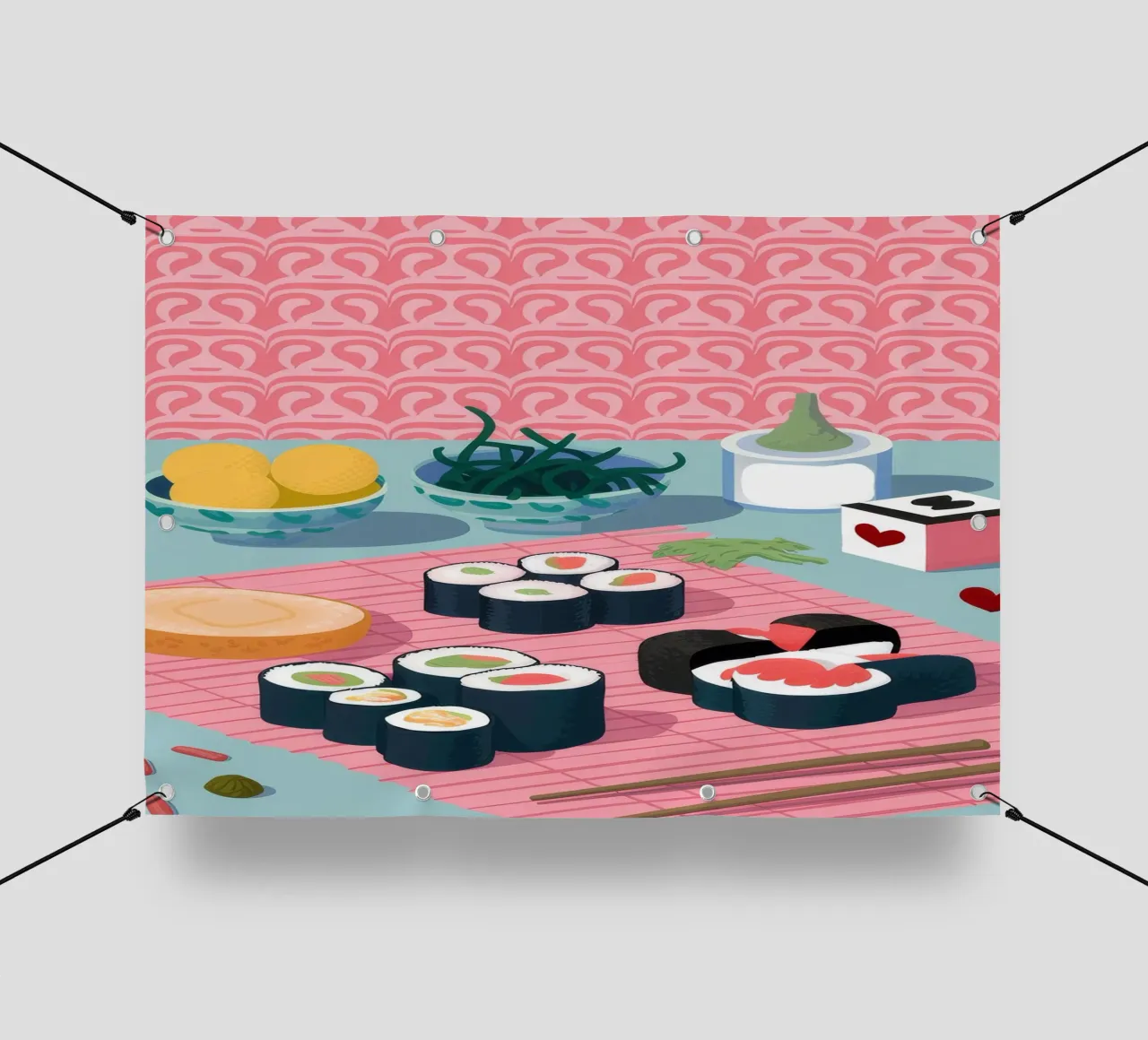 La perfezione del piatto di sushi telo in pvc da Muse Artworks