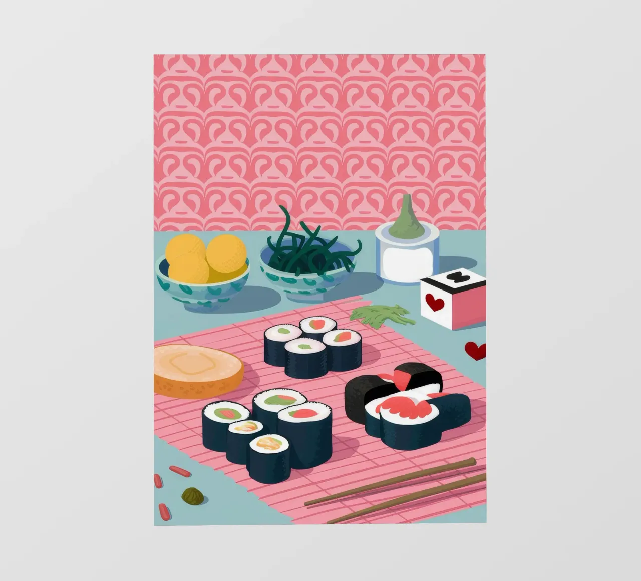 La perfezione del piatto di sushi telo in pvc da Muse Artworks