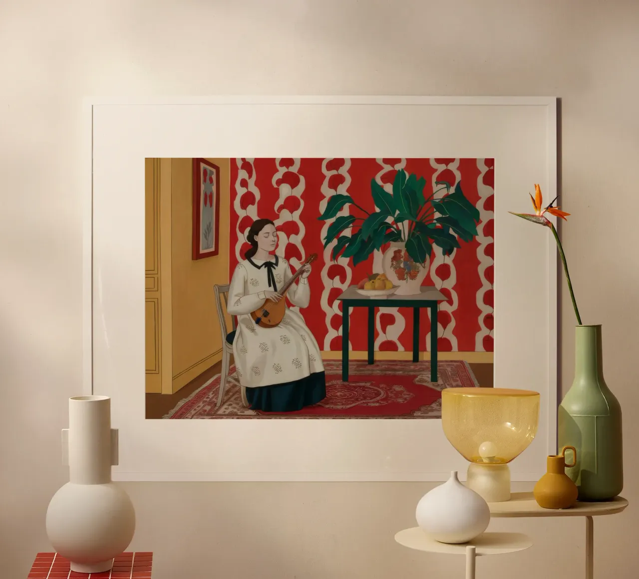 Grootmoeders huis Stilte poster met houten frame van Stone Decade