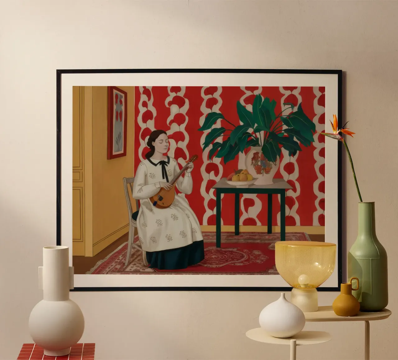 Grootmoeders huis Stilte poster met houten frame van Stone Decade