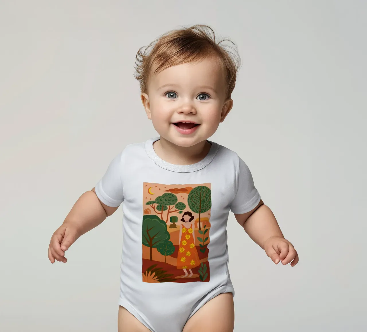 Blumenkleid Garten Kurzarm Babybody von Pale Aura