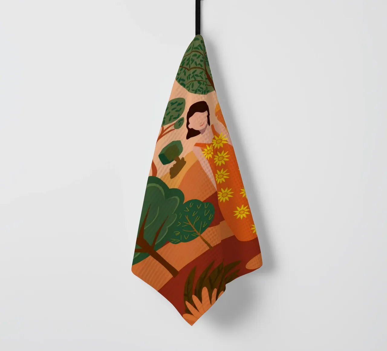 Floral Dress Garden tea towel by Pale Aura