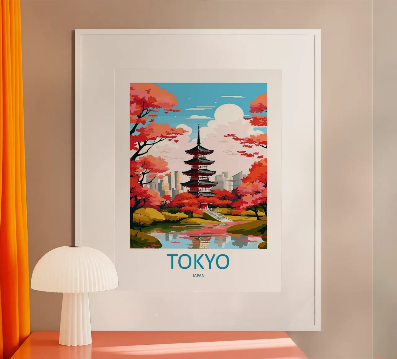 Tokyo Giappone poster con telaio in legno da Travel