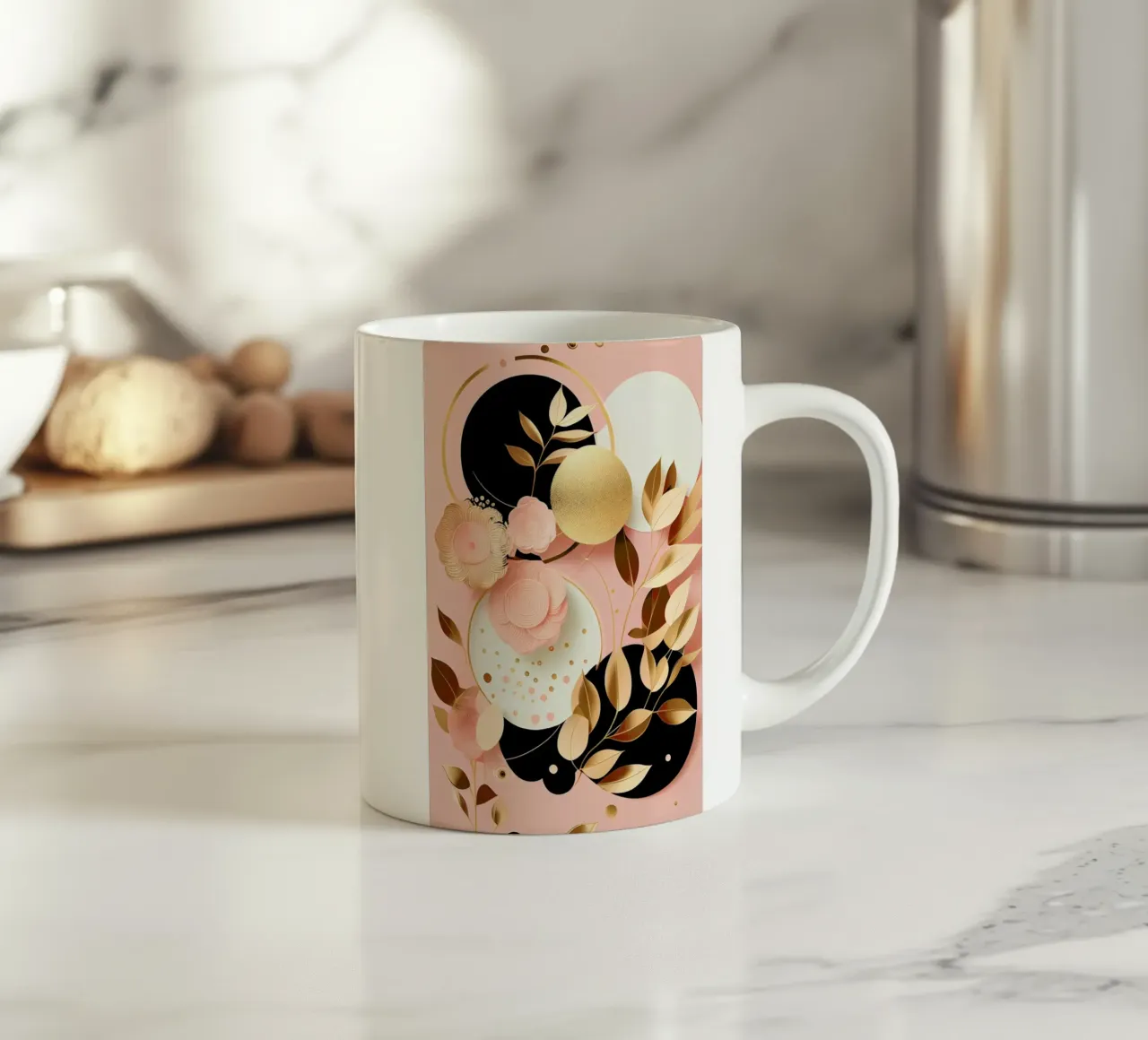 Bubblegum Abstract Minimalistic Aesthetic Floral 2 tazza in ceramica da Tameo