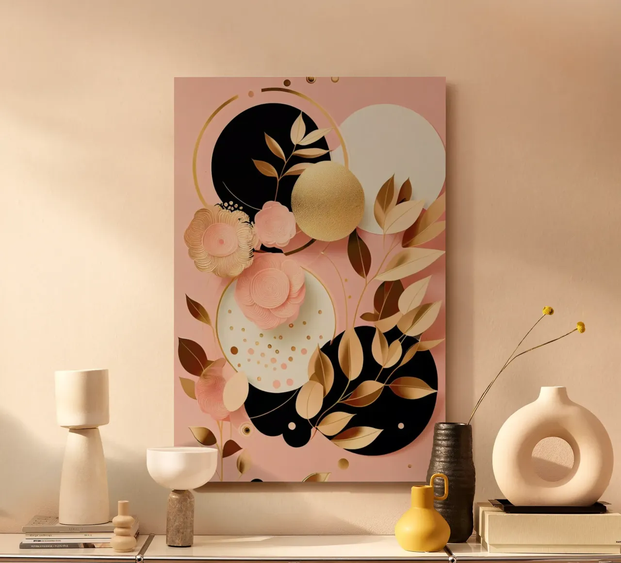 Bubblegum Abstract Minimalistic Aesthetic Floral 2 alluminio dibond da Tameo