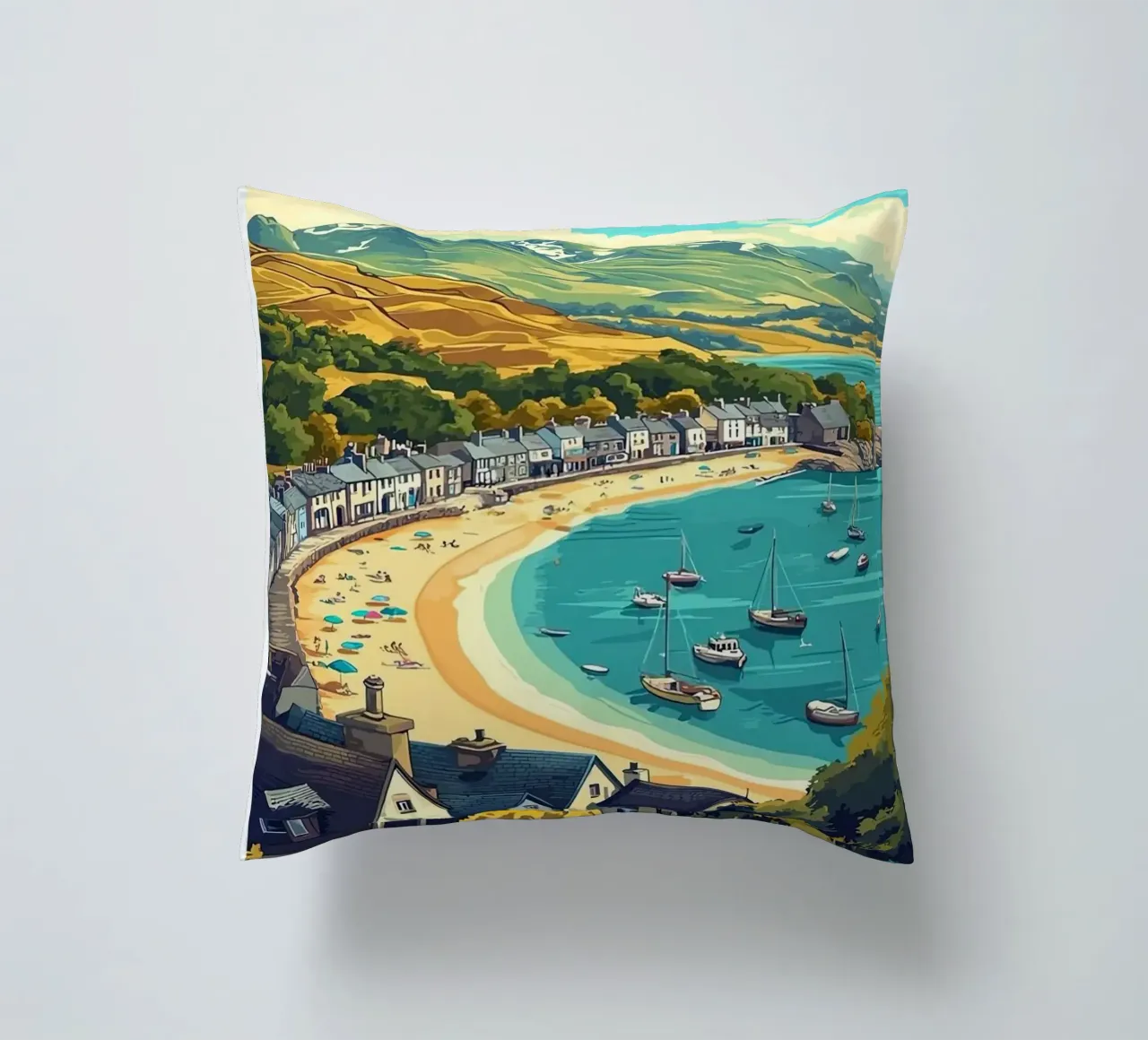 Barmouth Wales Travel decorative cushion by Travel