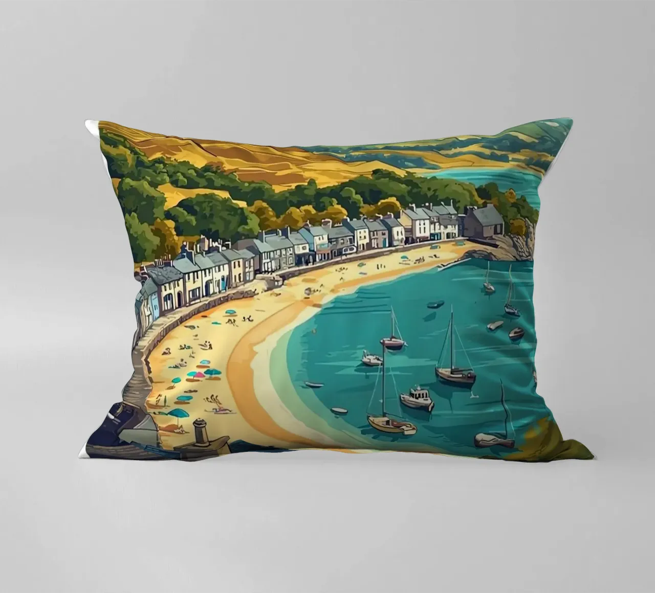 Barmouth Wales Travel decorative cushion by Travel