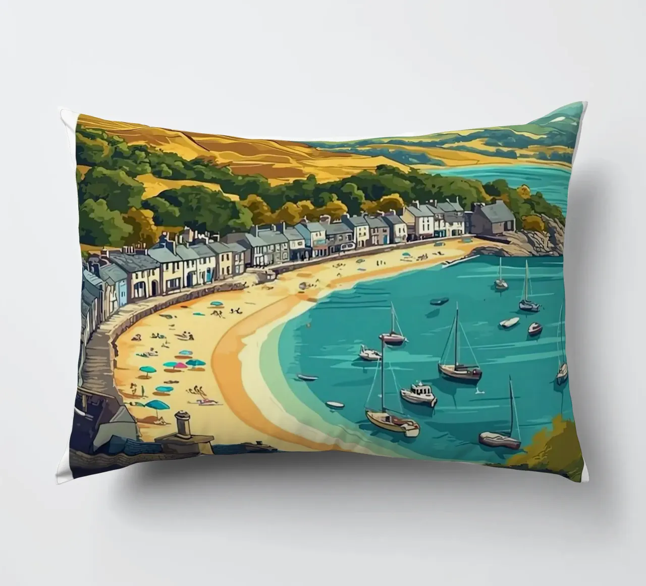Barmouth Wales Travel decorative cushion by Travel