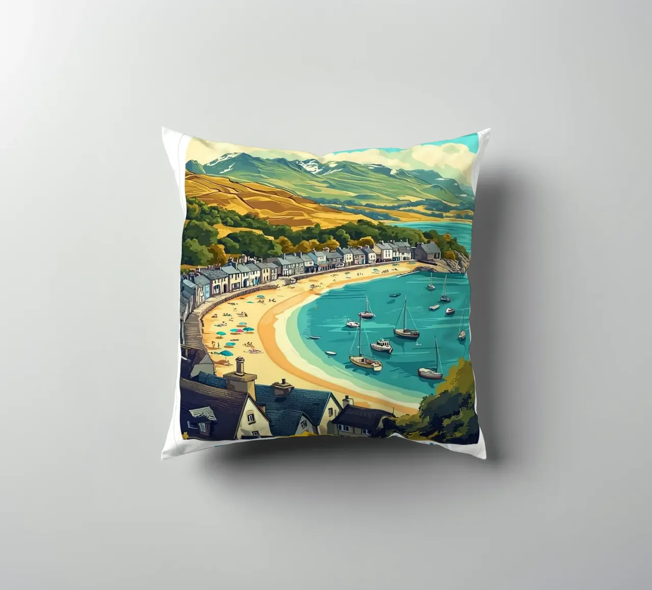 Barmouth Wales Travel decorative cushion by Travel