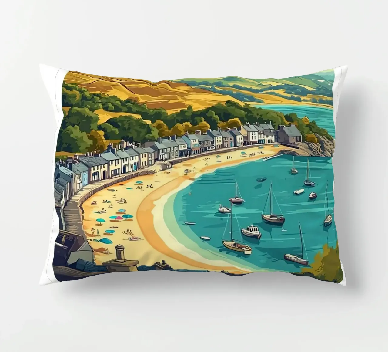 Barmouth Wales Travel decorative cushion by Travel