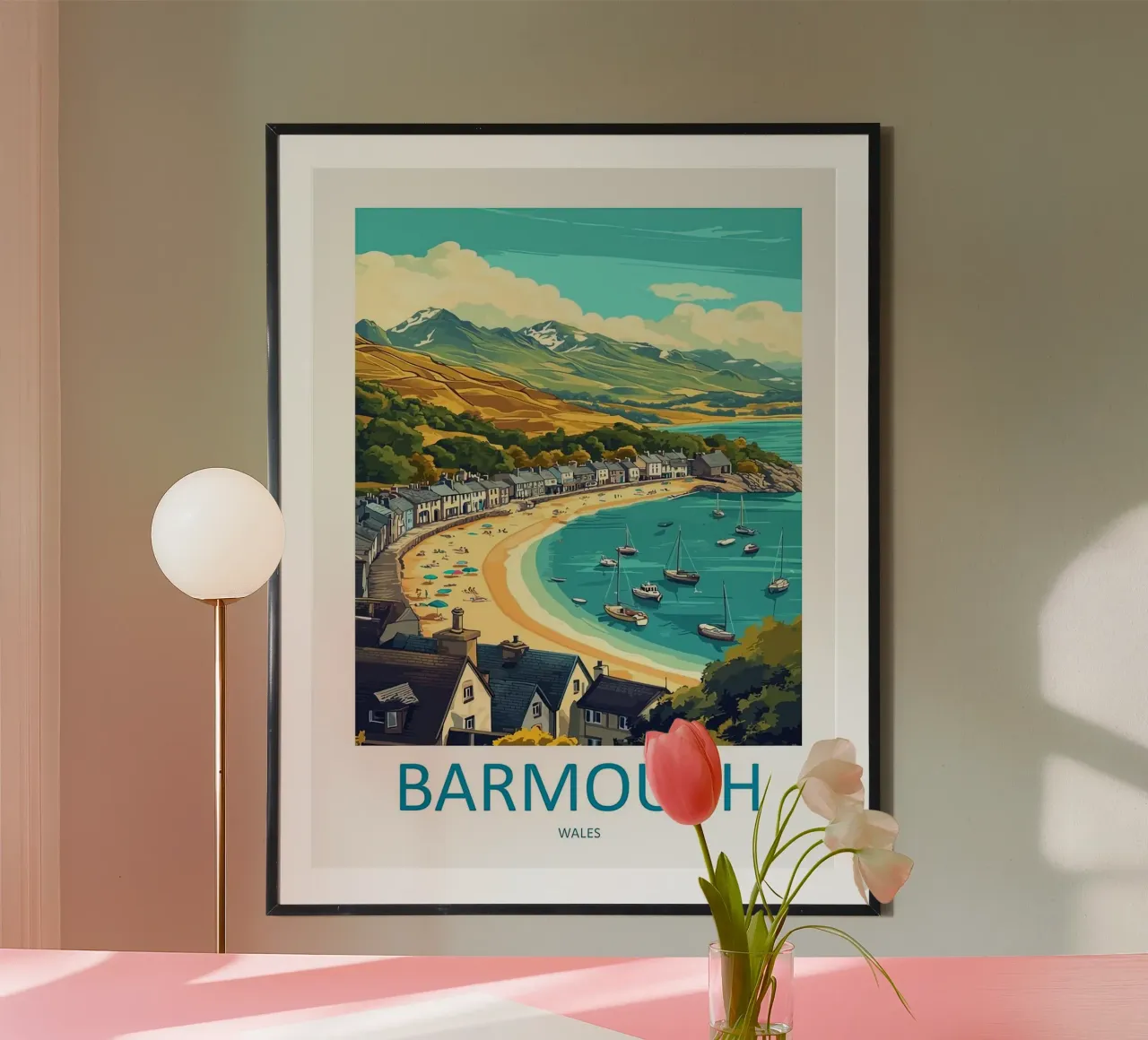Barmouth Wales Travel poster with plastic frame by Travel