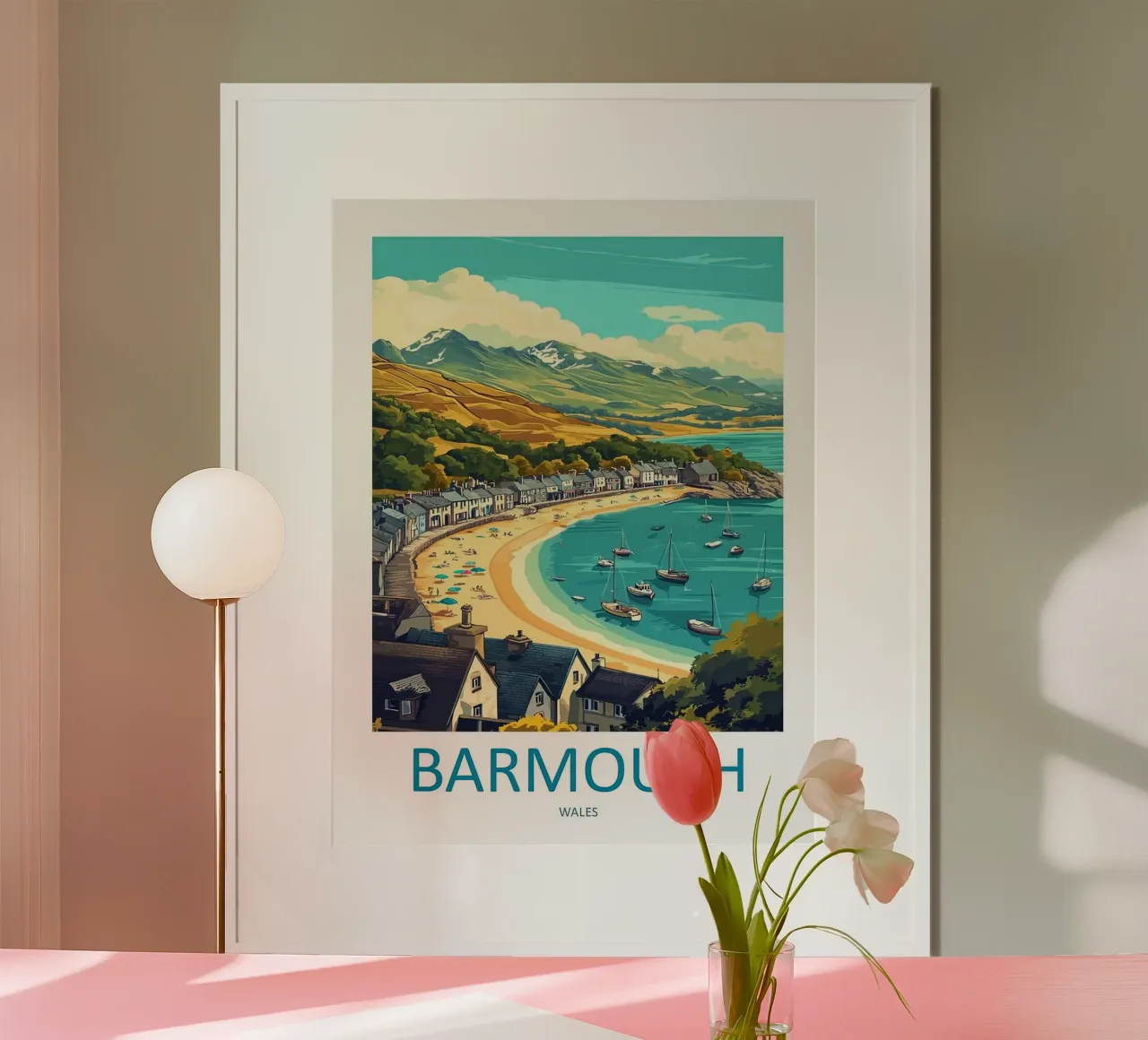 Barmouth Wales Travel poster with plastic frame by Travel