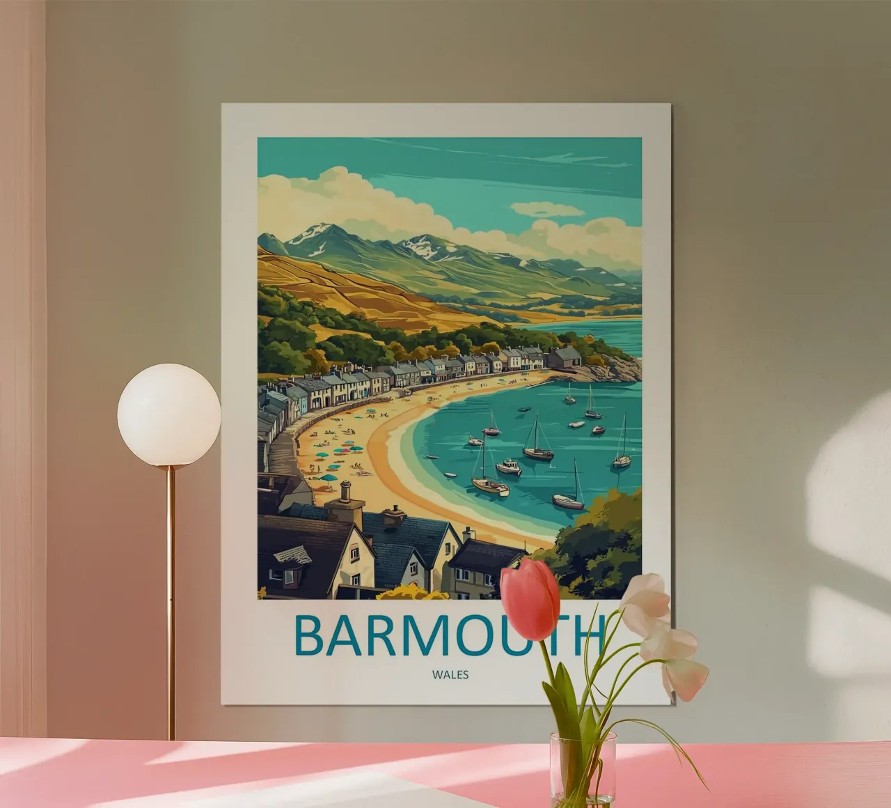 Barmouth Wales Travel poster with plastic frame by Travel