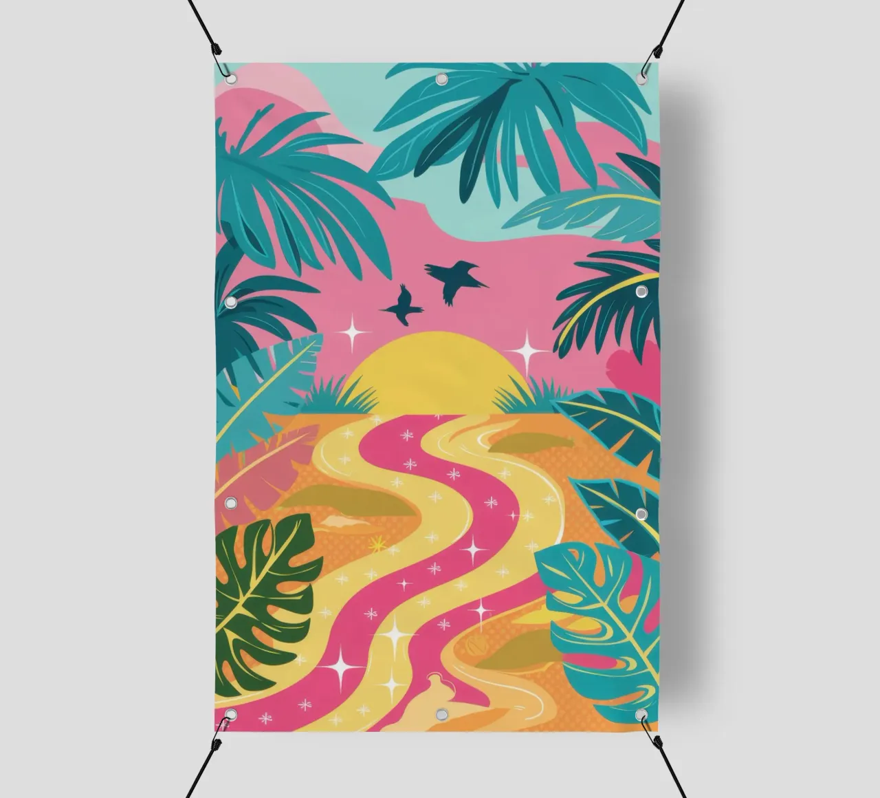 Sentiero tortuoso al tramonto telo in pvc da Sentinel Glow